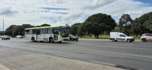 Ônibus do transporte público que atende a região de Brazlândia